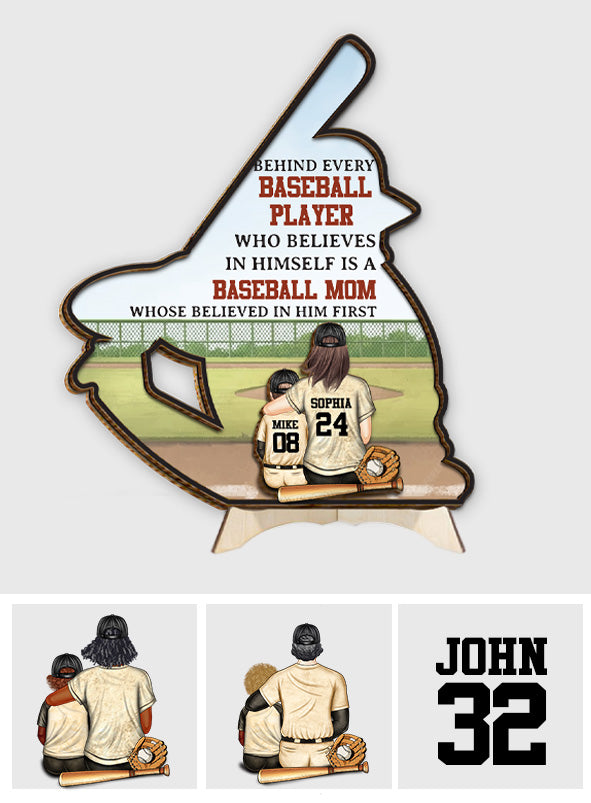 Baseball Mom/ Dad - Personalized Baseball 2 Layered Wood Sign / Wood Plaque