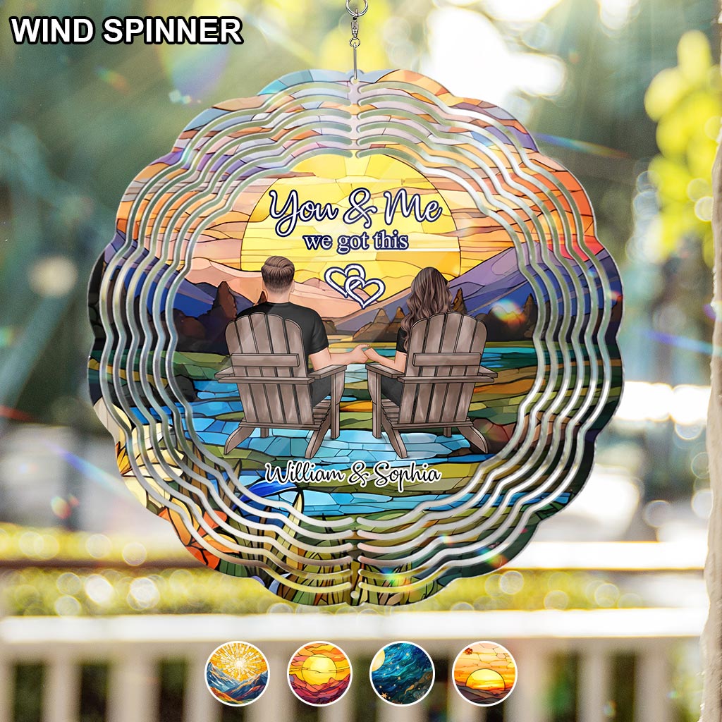 You And Me We Got This - Personalized Couple Wind Spinner