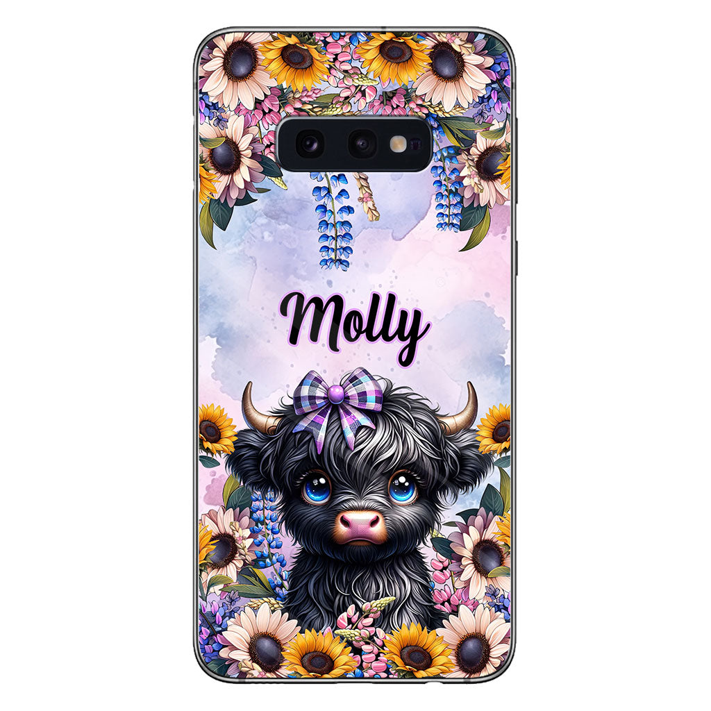 Cute Little Highland Cow - Personalized Phone Case
