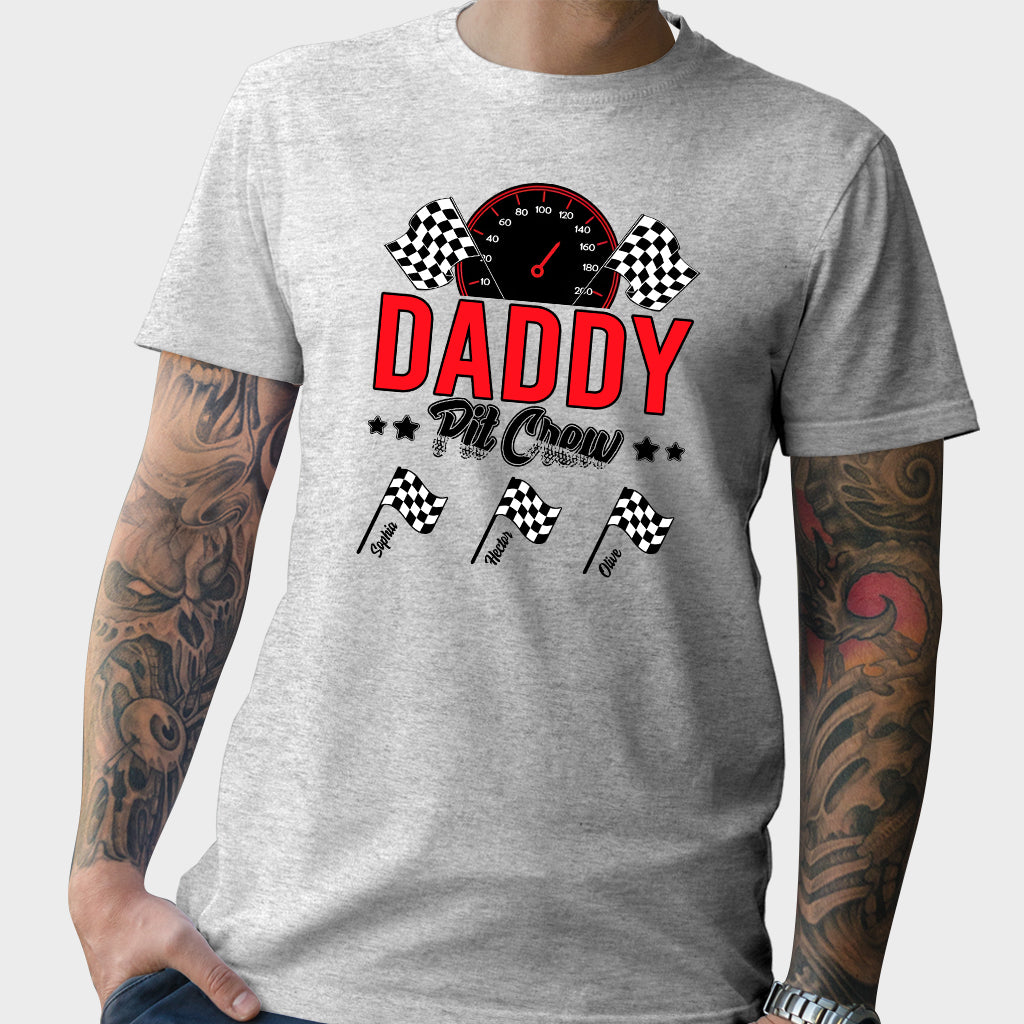 Daddy's Pit Crew Racing Flags - Personalized Racing T-shirt And Hoodie