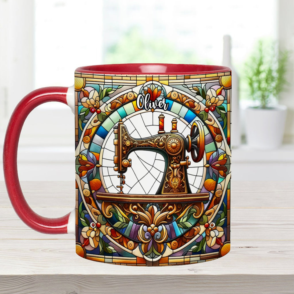 Colorful Sewing Machine - Personalized Sewing Accent Mug