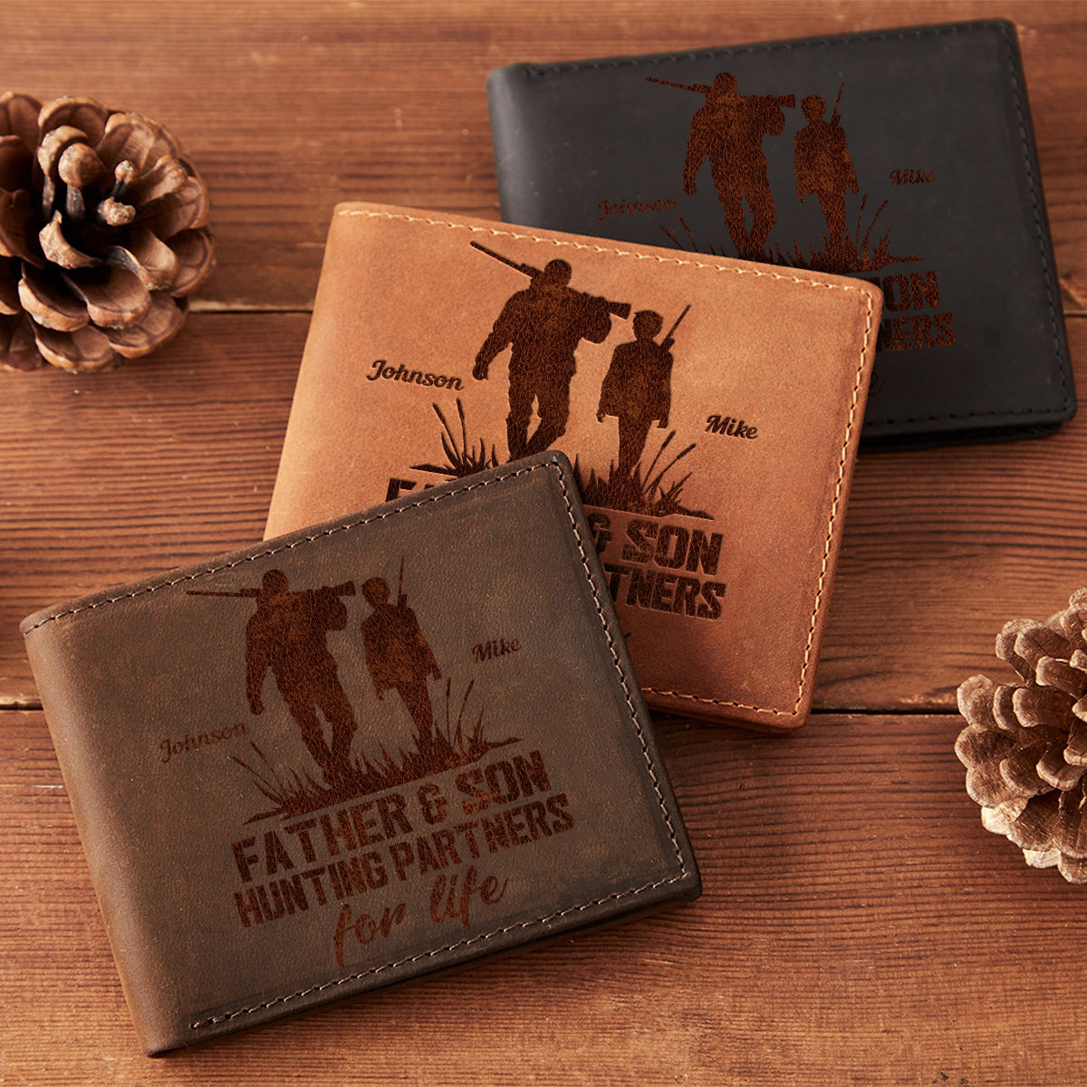 To My Dad - Personalized Father Leather Wallet