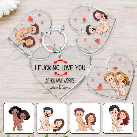 I Love You - Personalized Couple Keychain with Charms