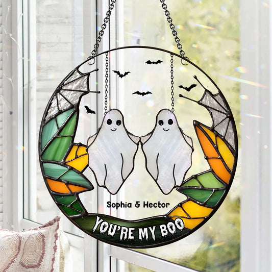 You Are My Boo - Personalized Couple Window Hanging Suncatcher Ornament