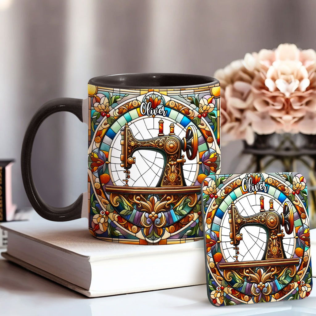 Colorful Sewing Machine - Personalized Sewing Accent Mug
