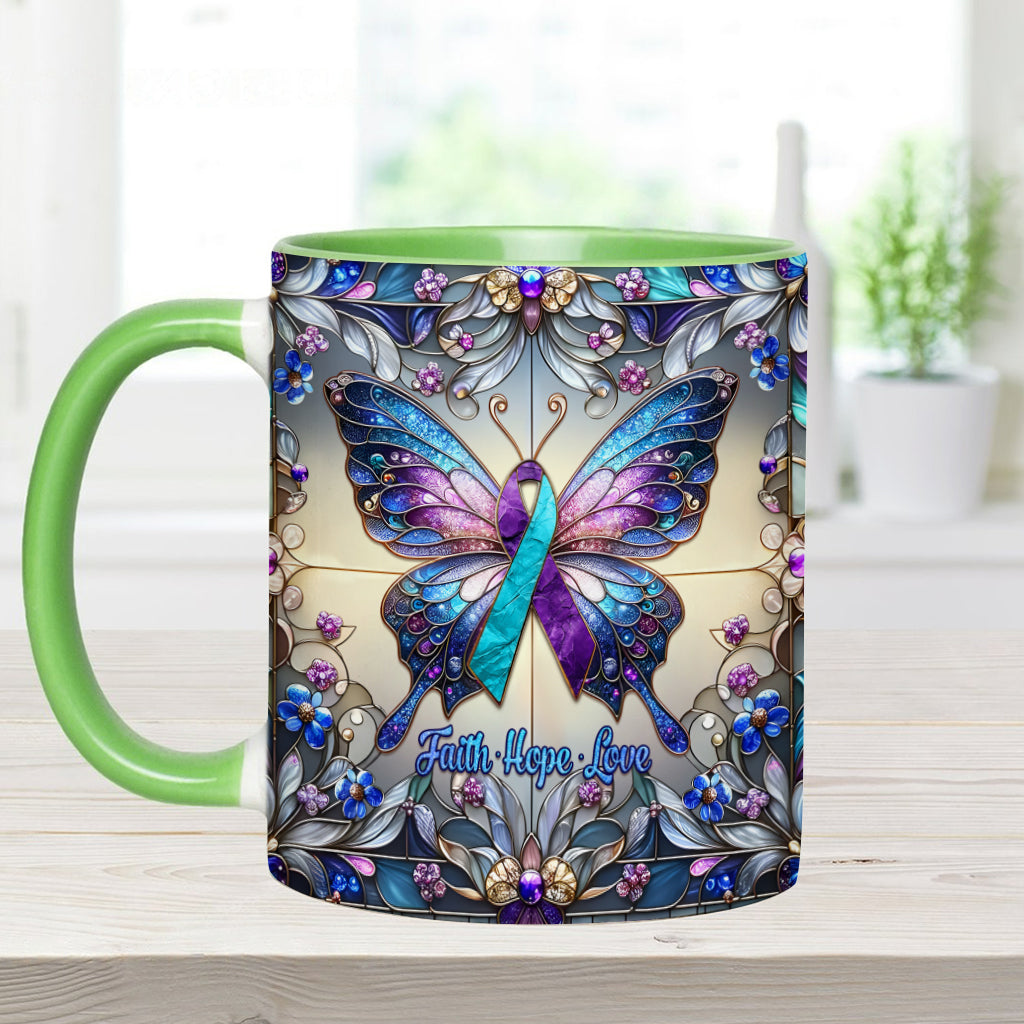 Faith Hope Love - Personalized Suicide Prevention Accent Mug