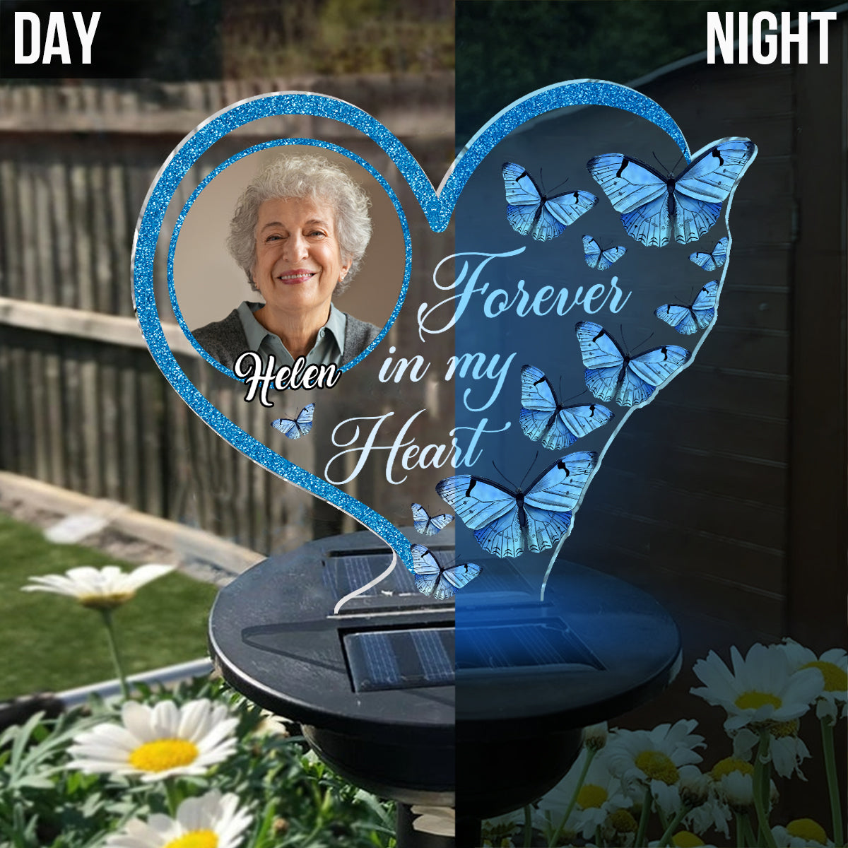 Forever In My Heart - Personalized Memorial Garden Solar Light