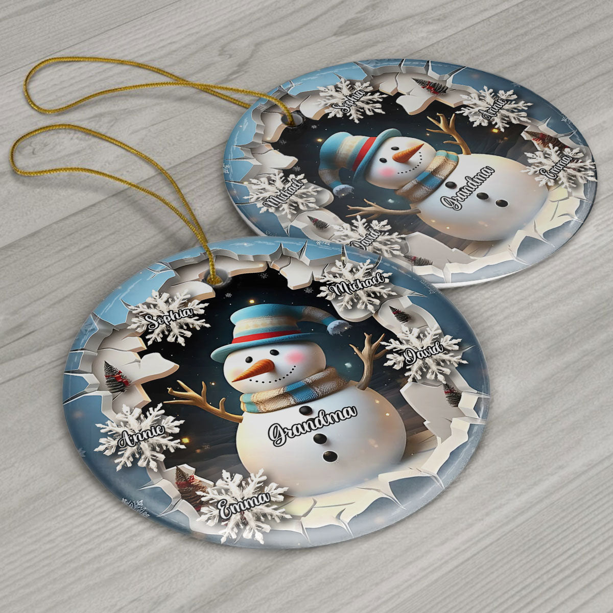 Blessed To Be Called Nana Grandma Gigi - Personalized Grandma Ceramic Circle Ornament