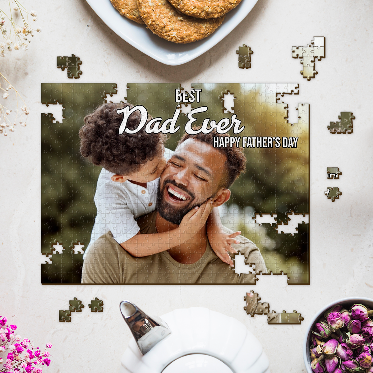 Best Dad Ever Happy Father's Day - Personalized Father Jigsaw Puzzle