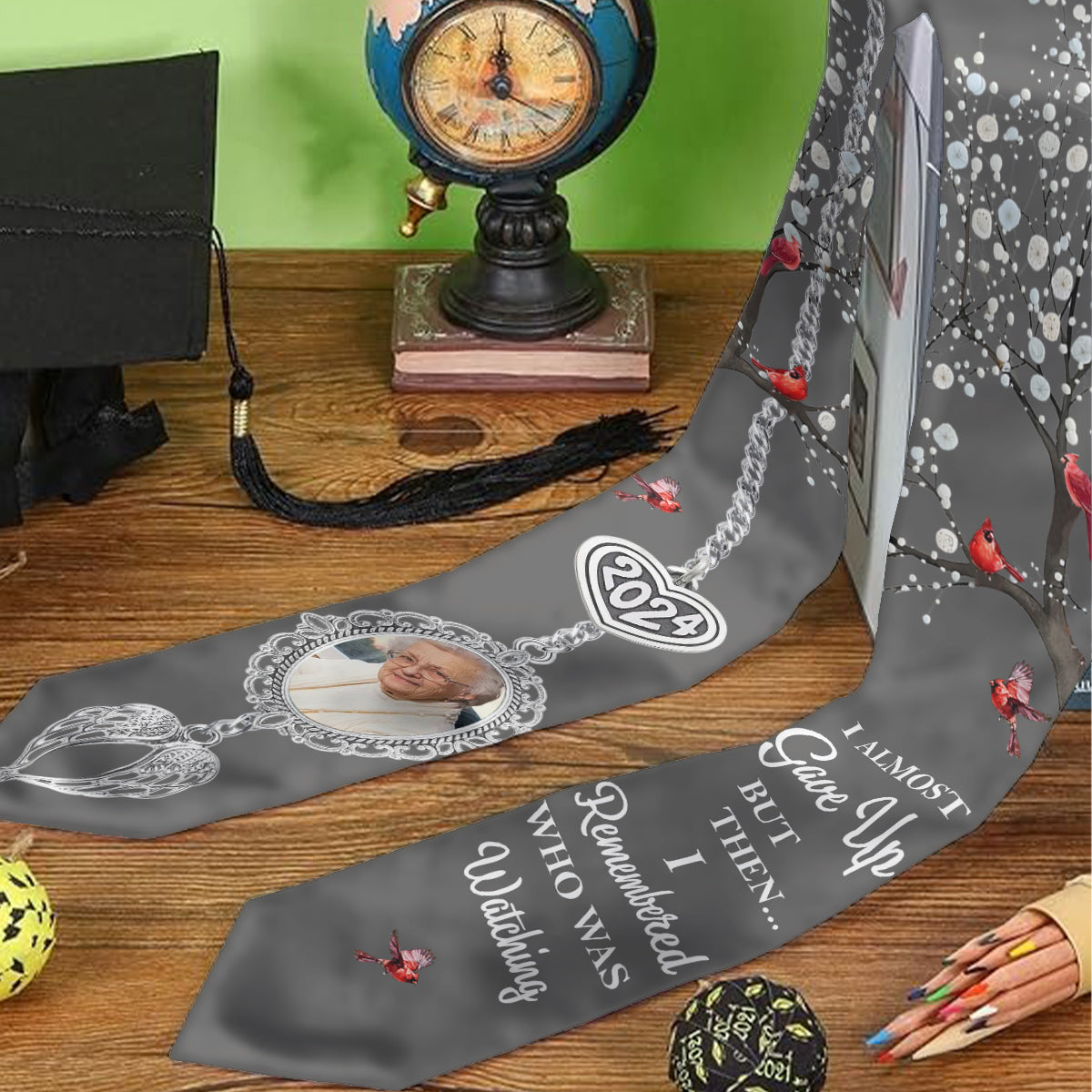 I Almost Gave Up But Then I Remembered Who Was Watching - Personalized Graduation Graduation Stole