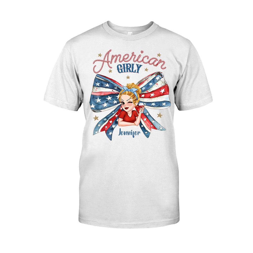 Coquette American Girl - Personalized Independence Day/ 4th of July T-shirt And Hoodie