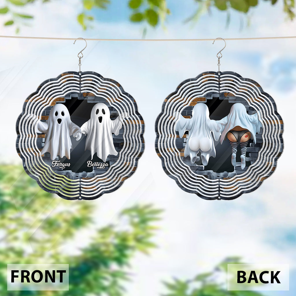 Funny Ghost Couple - Personalized Couple Wind Spinner