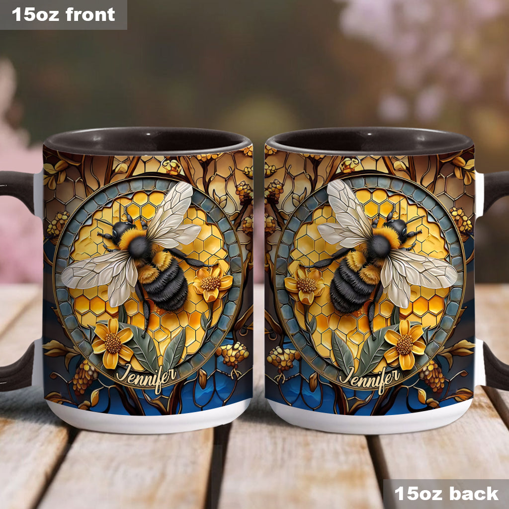 Honeycomb - Personalized Bee Accent Mug