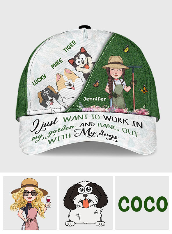 I Just Want To Work In My Garden And Hang Out With My Pets - Personalized Gardening Classic Cap