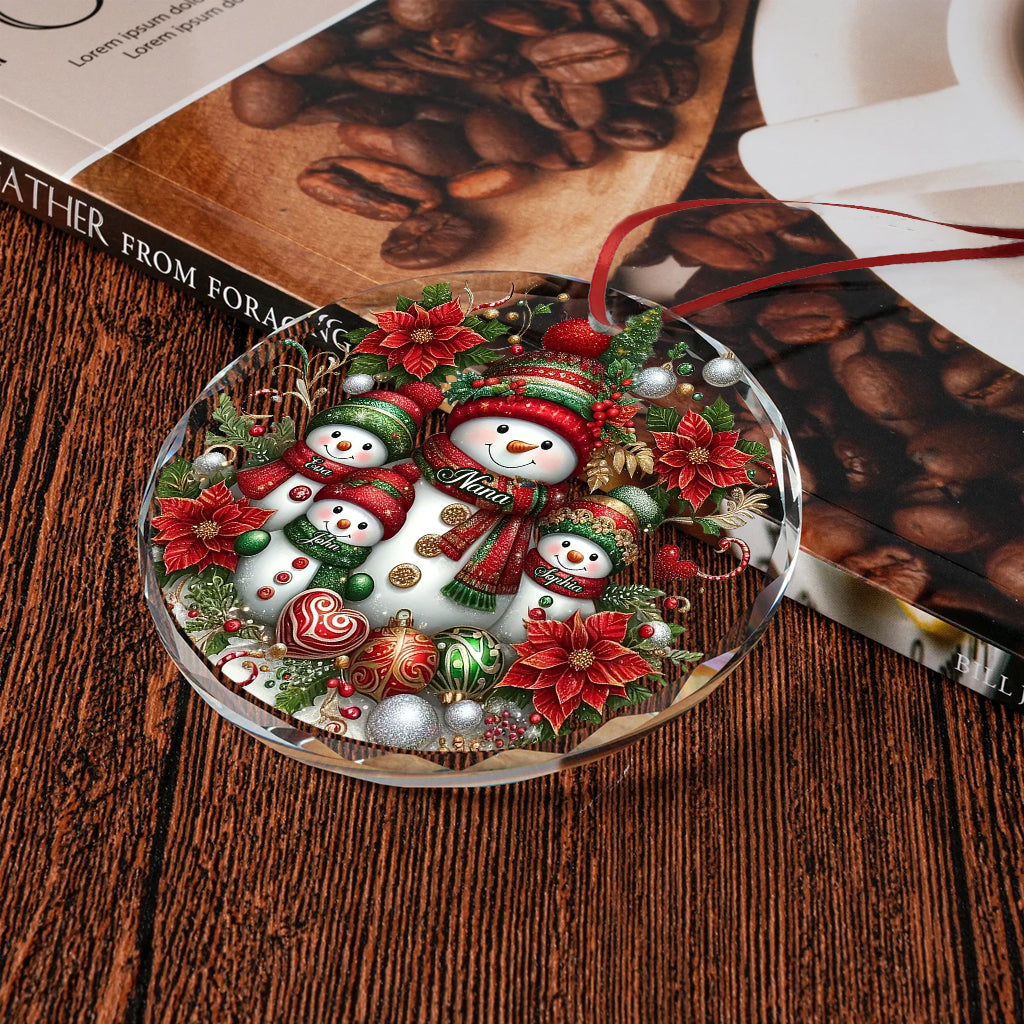 Blessed To Be Called Nana Grandma Gigi - Personalized Grandma Round Shaped Glass Ornament