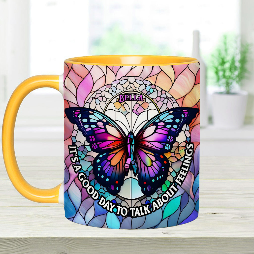 It's A Good Day To Talk About Feelings - Personalized Accent Mug