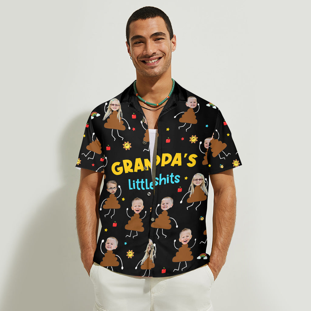 Grandpa's Little Shit - Personalized Grandpa Hawaiian Shirt
