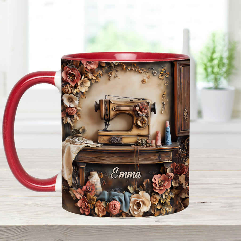 Beautiful Sewing Machine - Personalized Sewing Accent Mug
