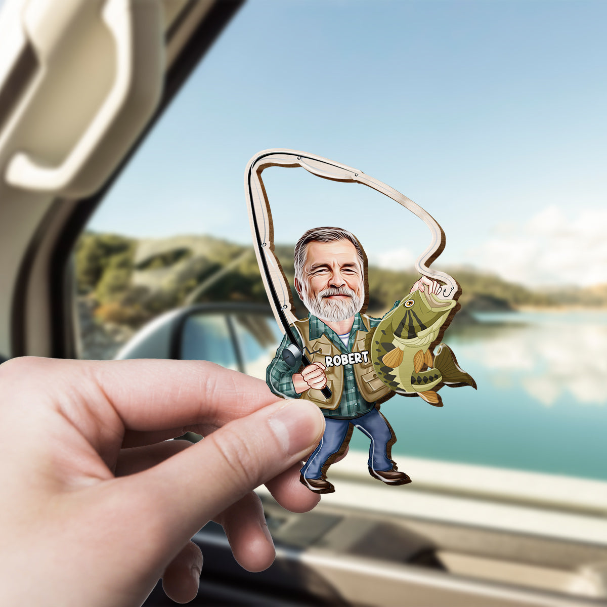 Keep It Reel - Personalized Fishing Shaped Car Visor Clip