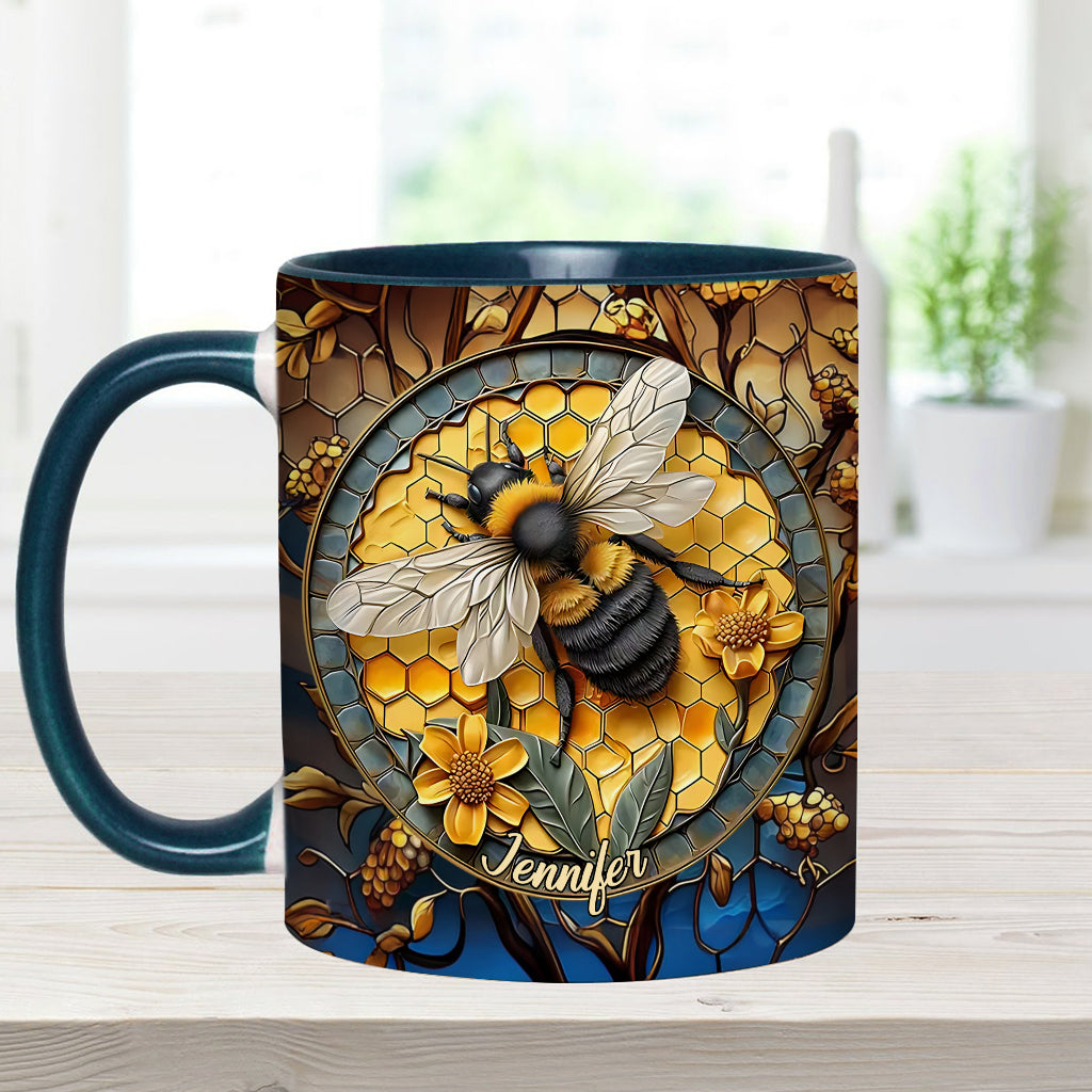 Honeycomb - Personalized Bee Accent Mug