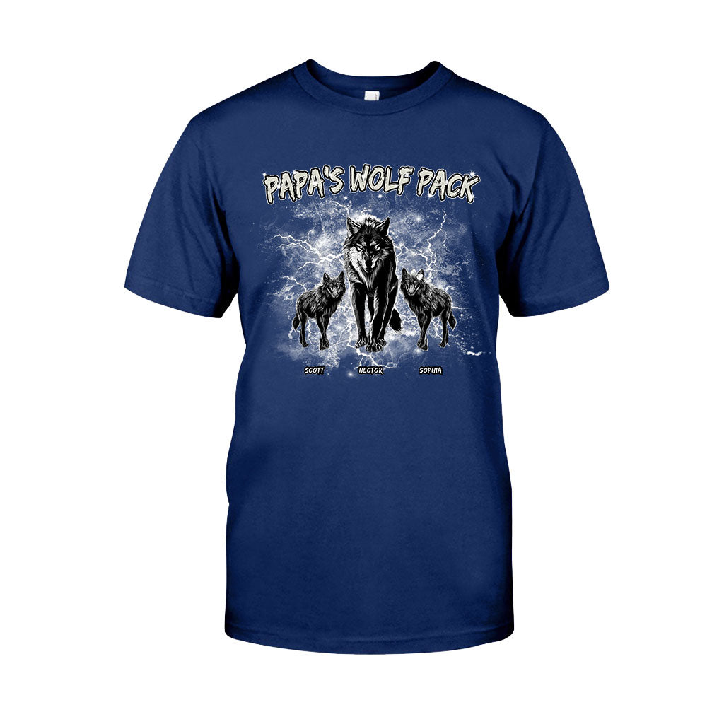 Papa's Wolf Pack Thunder Bootleg - Personalized Father T-shirt And Hoodie