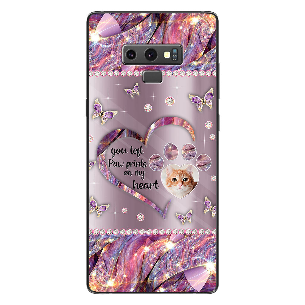 You Left Paw Prints In My Heart - Personalized Dog Phone Case