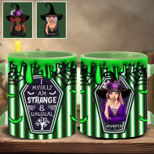 Myself Strange and Unusual - Personalized Witch Accent Mug