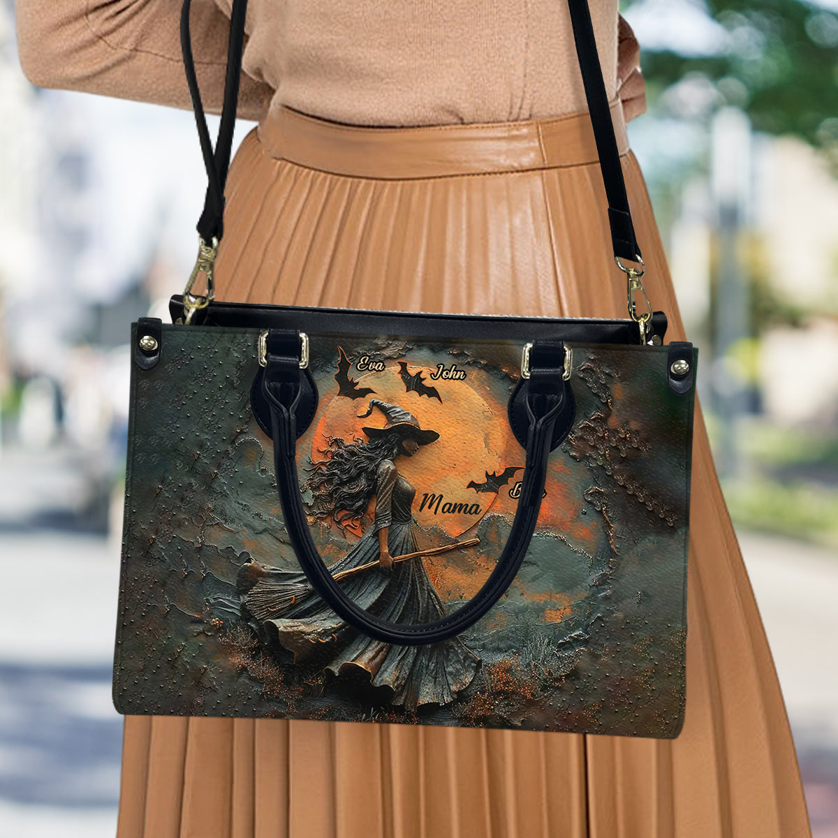 Happy Halloween - Personalized Mother Leather Handbag