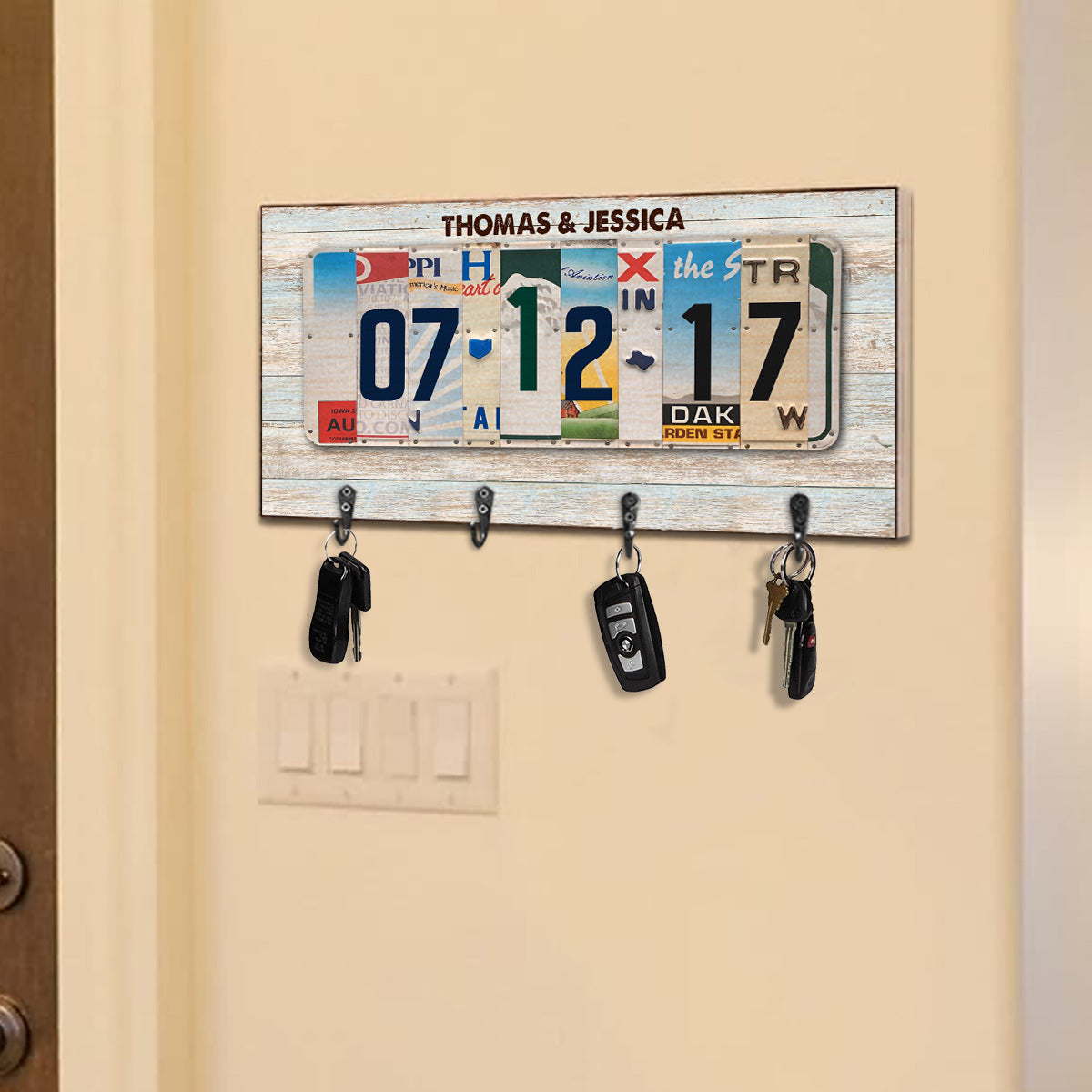 Together Since License Plate - Personalized Couple Key Rack