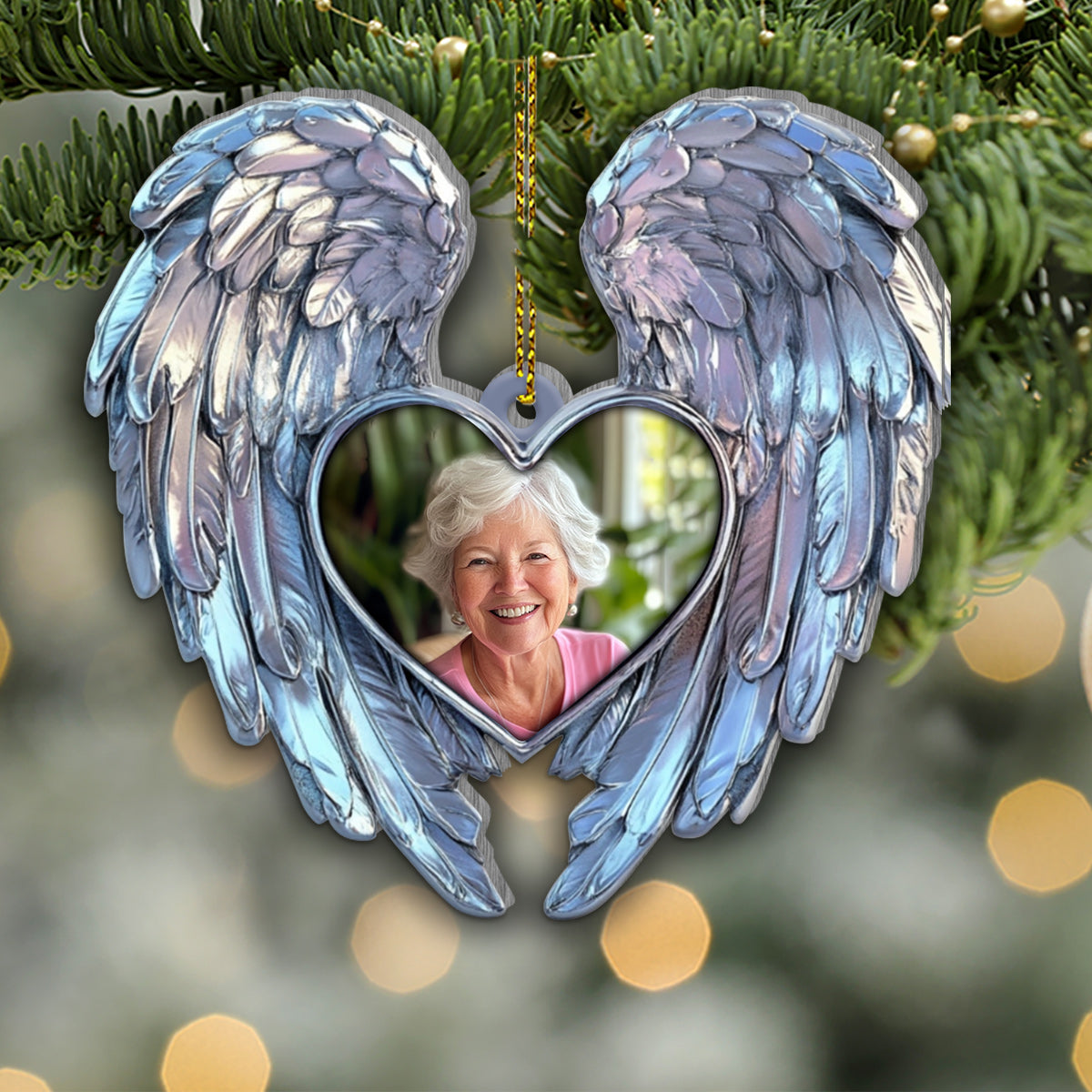 Forever In My Heart - Personalized Memorial Shaped Aluminium Ornament (Print On Both Side)