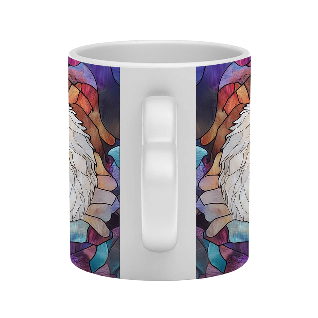 Wolf He Keeps Me Safe She Keeps Me Wild - Personalized Couple Heart Handle Mug