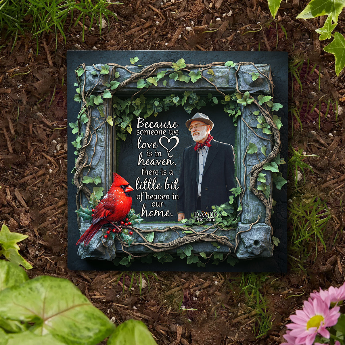 You Left Me Beautiful Memories - Personalized Memorial Square Shaped Stone