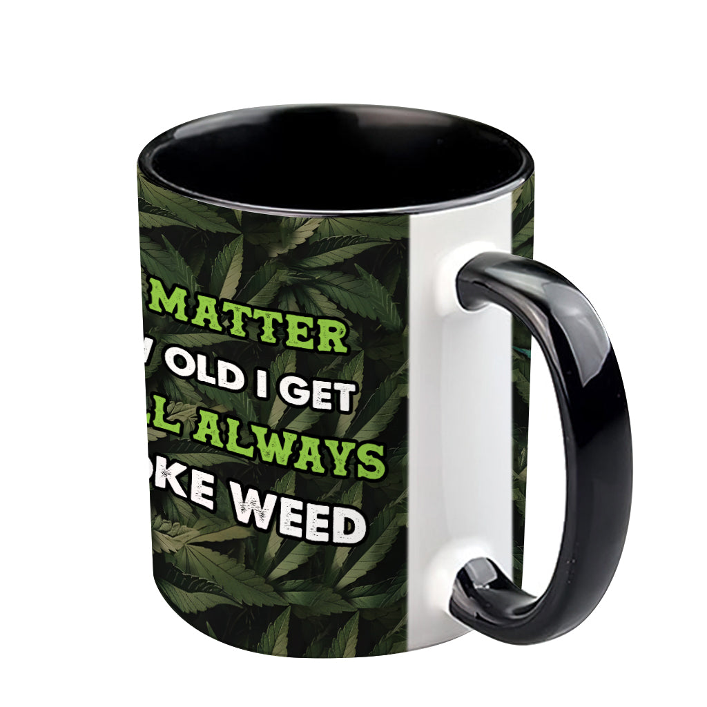 Skull Green Leaf - Personalized Weed Accent Mug
