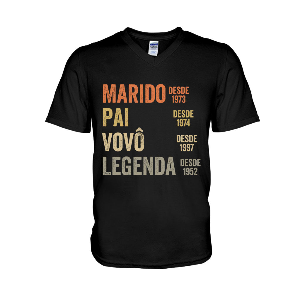 Marido Pai Vovô Legenda Desde - Personalized Grandpa T-shirt And Hoodie