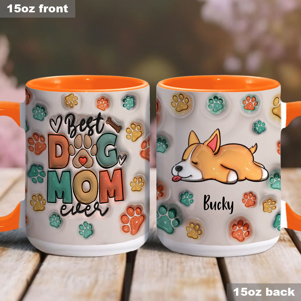 Best Dog Mom Ever - Personalized Dog Accent Mug
