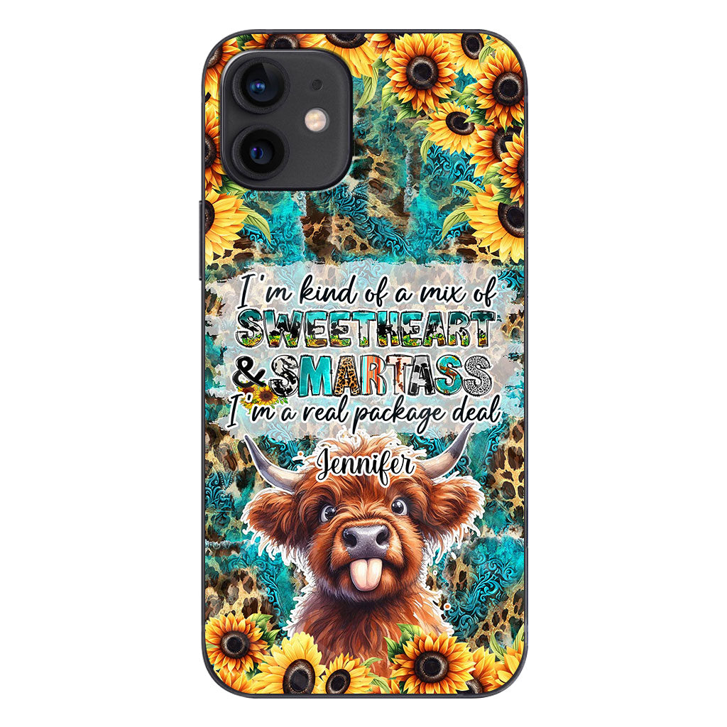 Sassy Highland Cow - Personalized Phone Case