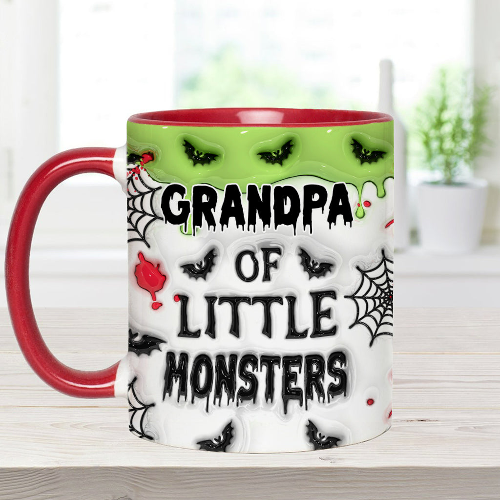 Grandpa Of Little Monsters Any Title - Personalized Grandpa Accent Mug
