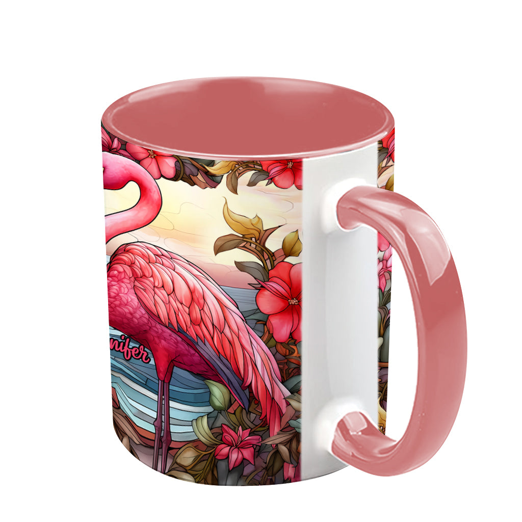 Love Flamingos - Personalized Flamingo Accent Mug