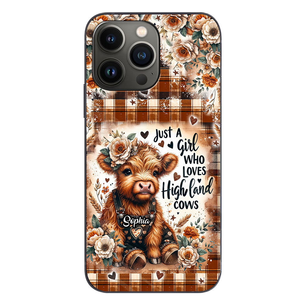 Jut A Girl Who Loves Highland Cow - Personalized Phone Case