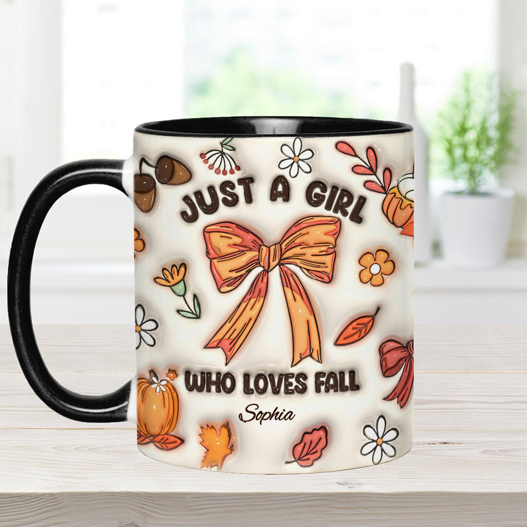 Just A Girl Who Loves Fall - Personalized Autumn Accent Mug