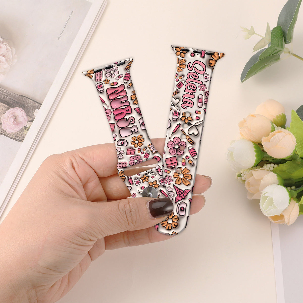 Puffy Nurse - Personalized Nurse Apple Watch Band