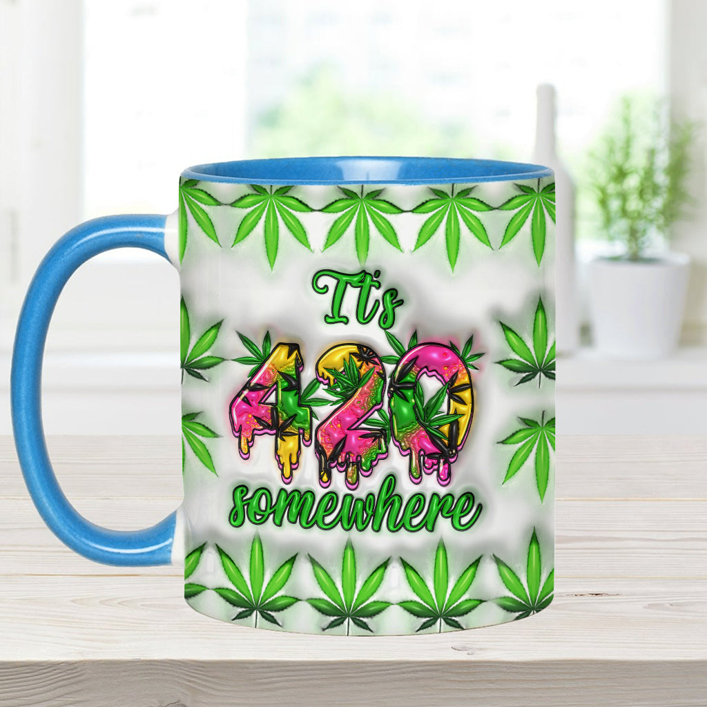 It's 420 Somewhere - Personalized Weed Accent Mug