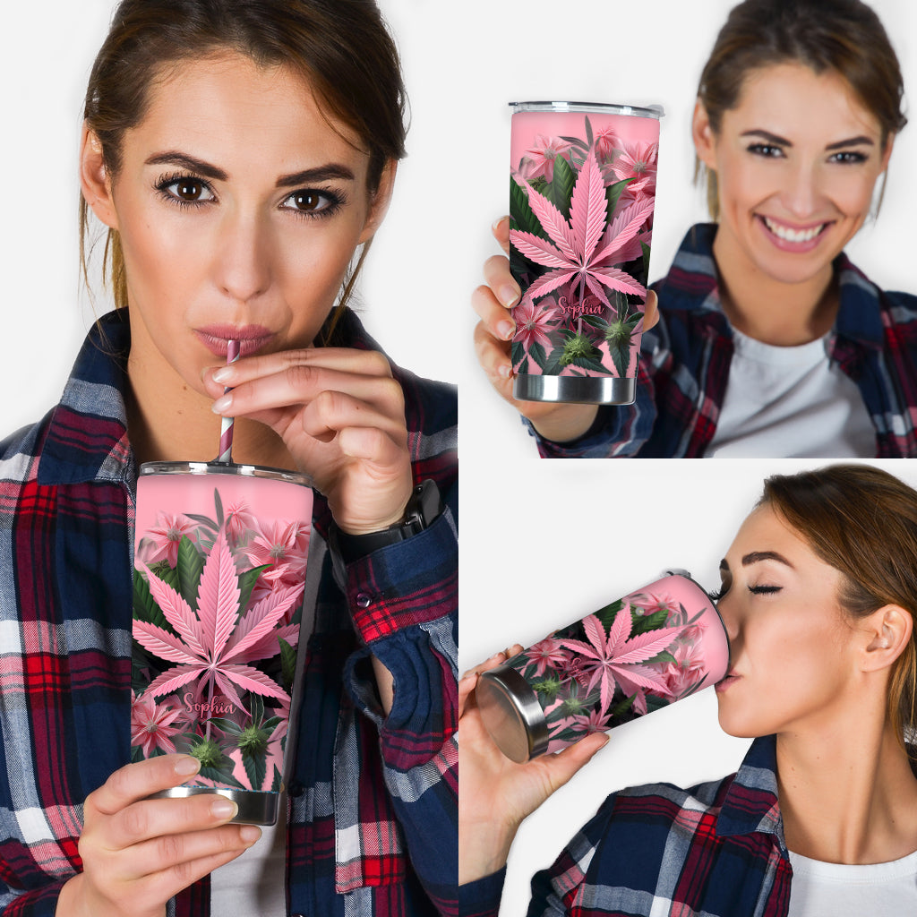 Pink Stoner Chick - Personalized Weed Tumbler