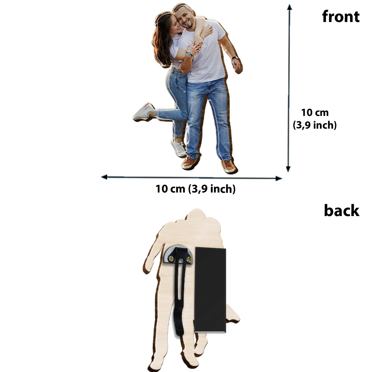 I Love You To The Moon And Back - Personalized Couple Shaped Car Visor Clip