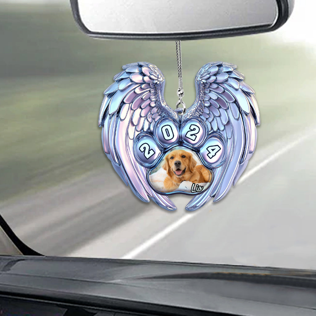Your Wings Were Ready But My Heart Were Not - Personalized Dog Car Ornament