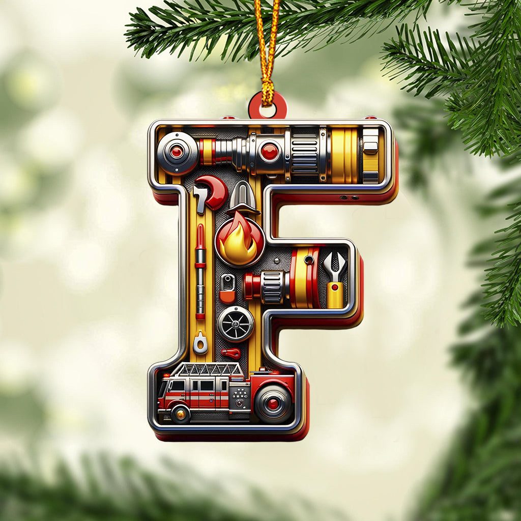 Ohana Custom Alphabet - Personalized Firefighter Ornament