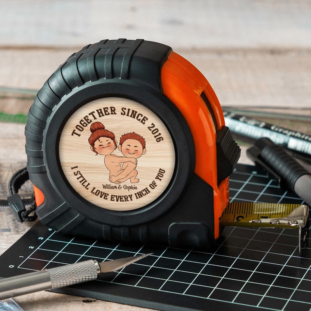 I Love Every Inch Of You - Personalized Couple Measure Tape