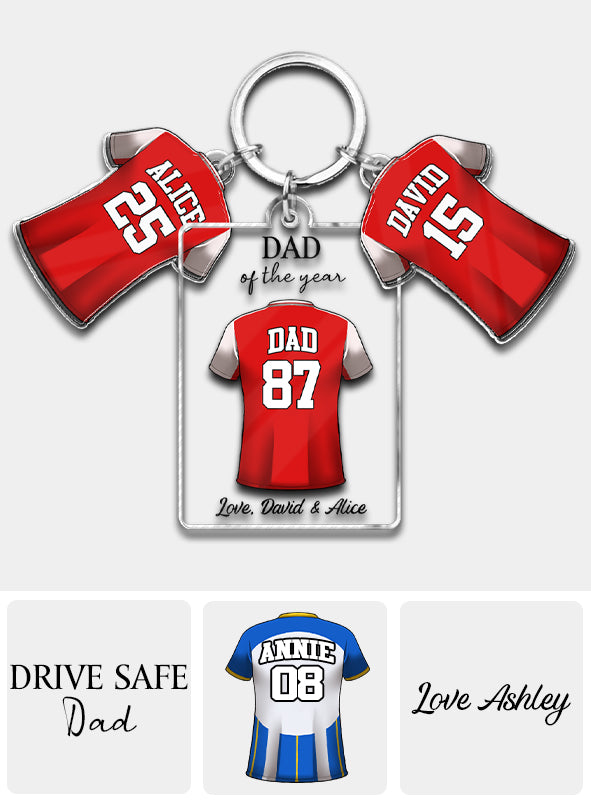Best Dad Ever - Personalized Father Keychain with Charms