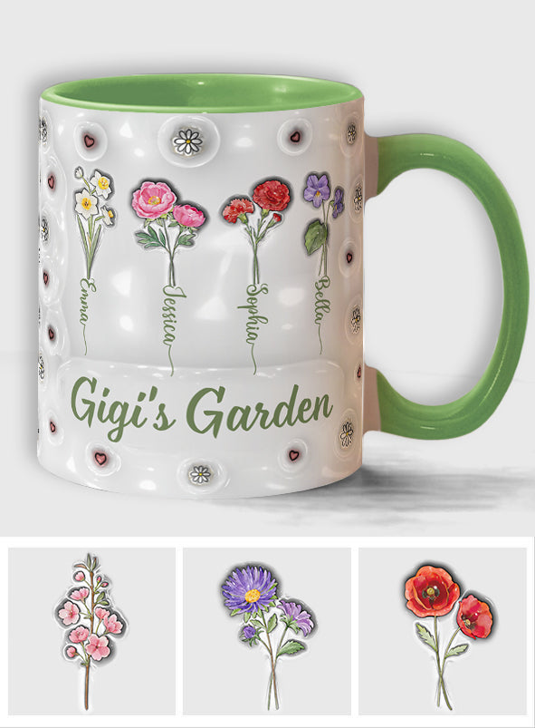 Birth Month Flowers Grandma's Garden - Personalized Grandma Accent Mug