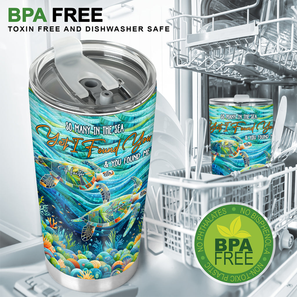 You & Me And The Sea - Personalized Turtle Tumbler